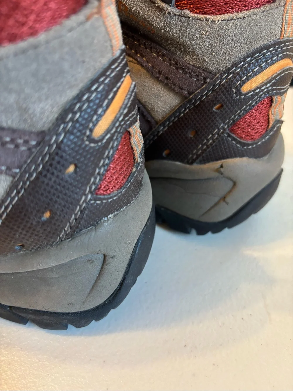 L.L. Bean Kids Orange and Brown Hiking Boots